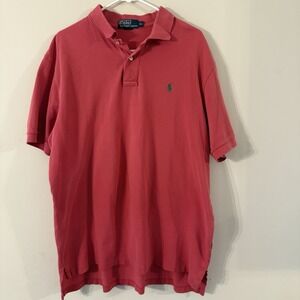 Polo Ralph Lauren Men SZ XL‎ Red Classic Fit 3-Button Preppy Polo Shirt